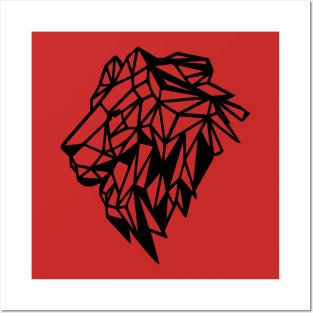 Geometric Lion Head Posters and Art